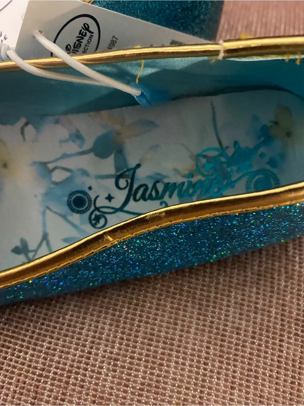 Disney Princess Jasmine Kids Costume Shoes Size Youth 2/3 NWT